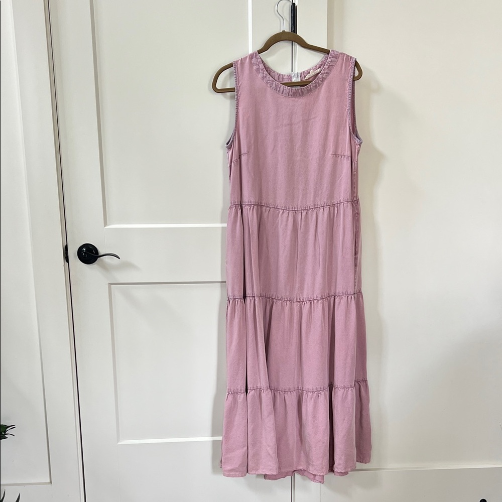 Sleeveless Tiered Midi Dress - Dusty Rose